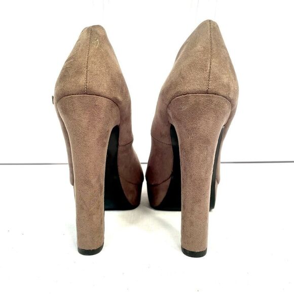 TAUPE SUEDE 5” HEEL PLATFORM ANKLE STRAP ZARA S-7 - Picture 6 of 6